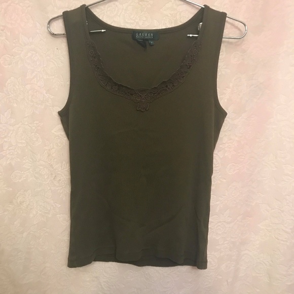 Ralph Lauren Olive Green Tank Top M - Picture 1 of 3